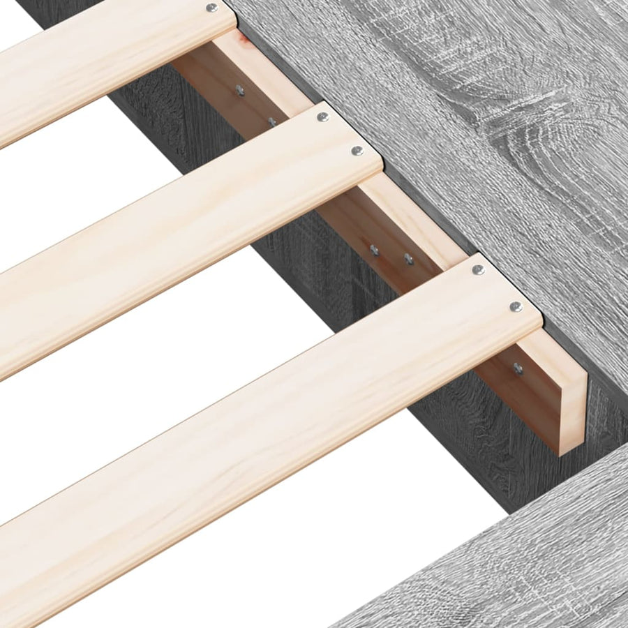 Bedframe bewerkt hout grijs sonoma eikenkleurig 200x200 cm
