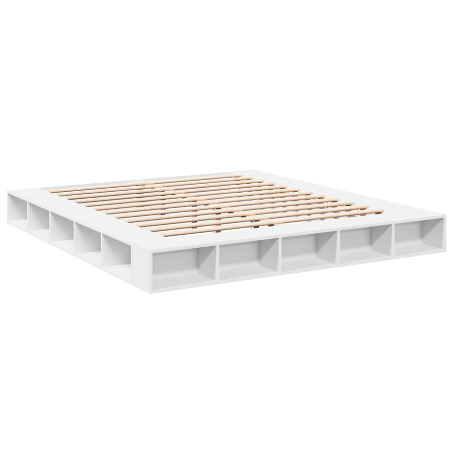 Bedframe bewerkt hout wit 180x200 cm