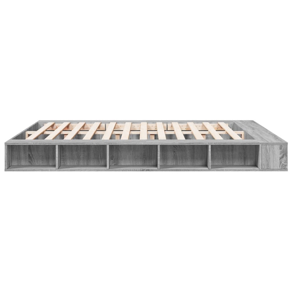 Bedframe bewerkt hout grijs sonoma eikenkleurig 180x200 cm