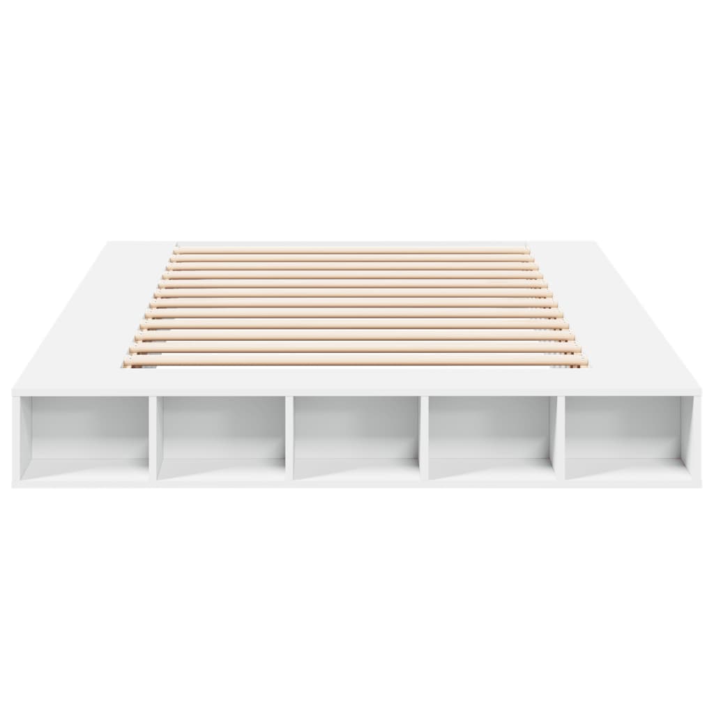 Bedframe bewerkt hout wit 160x200 cm