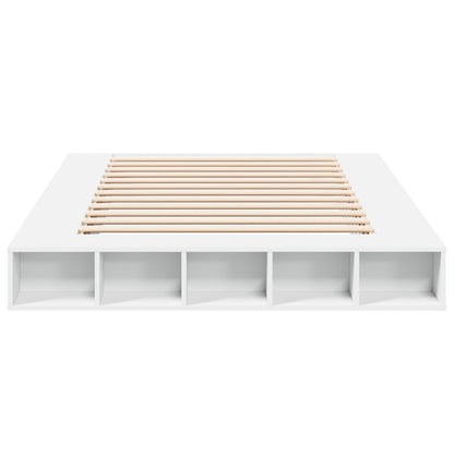 Bedframe bewerkt hout wit 160x200 cm