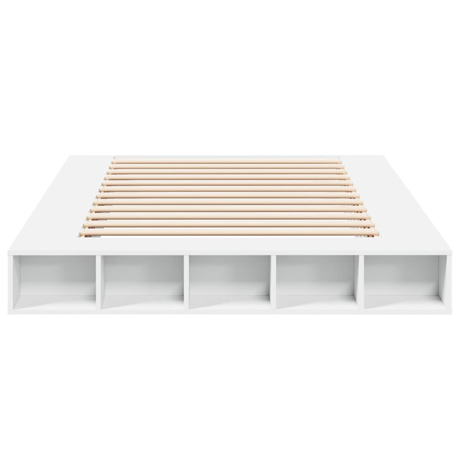 Bedframe bewerkt hout wit 160x200 cm