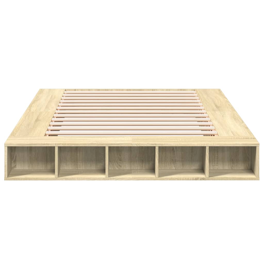 Bedframe bewerkt hout sonoma eikenkleurig 160x200 cm