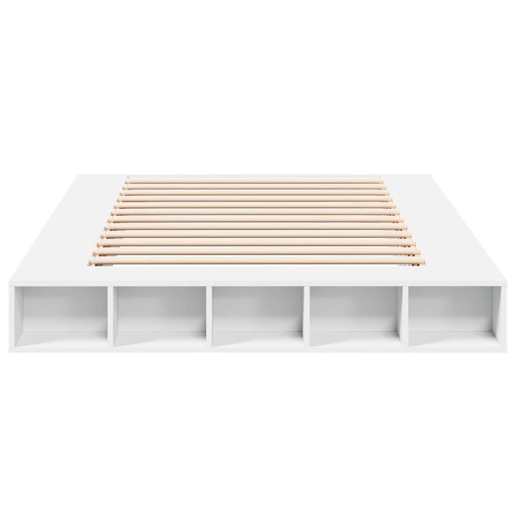 Bedframe bewerkt hout wit 150x200 cm