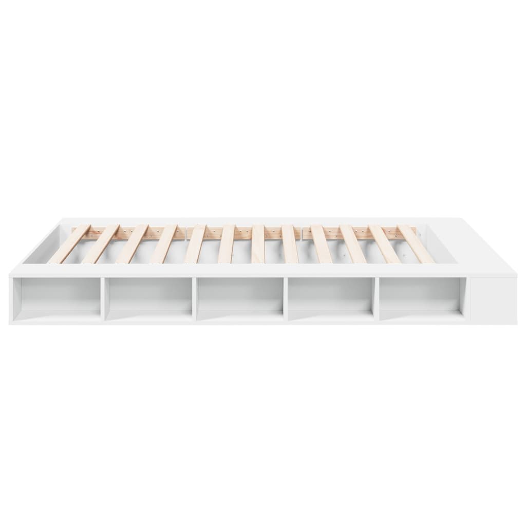 Bedframe bewerkt hout wit 150x200 cm