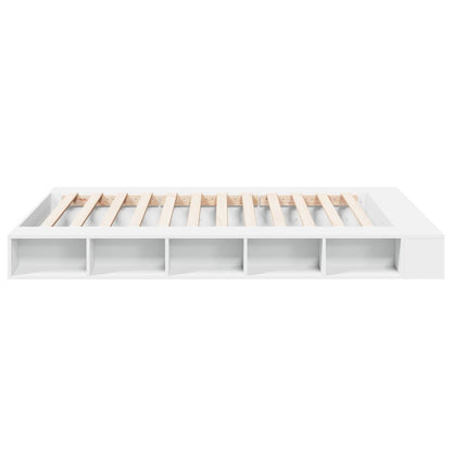 Bedframe bewerkt hout wit 150x200 cm