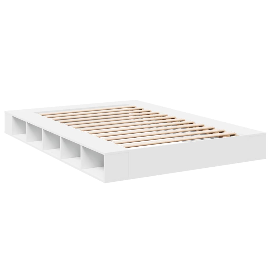 Bedframe bewerkt hout wit 150x200 cm