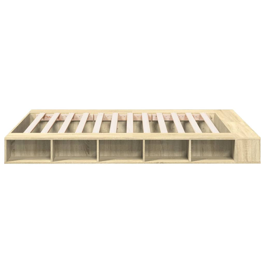 Bedframe bewerkt hout sonoma eikenkleurig 150x200 cm