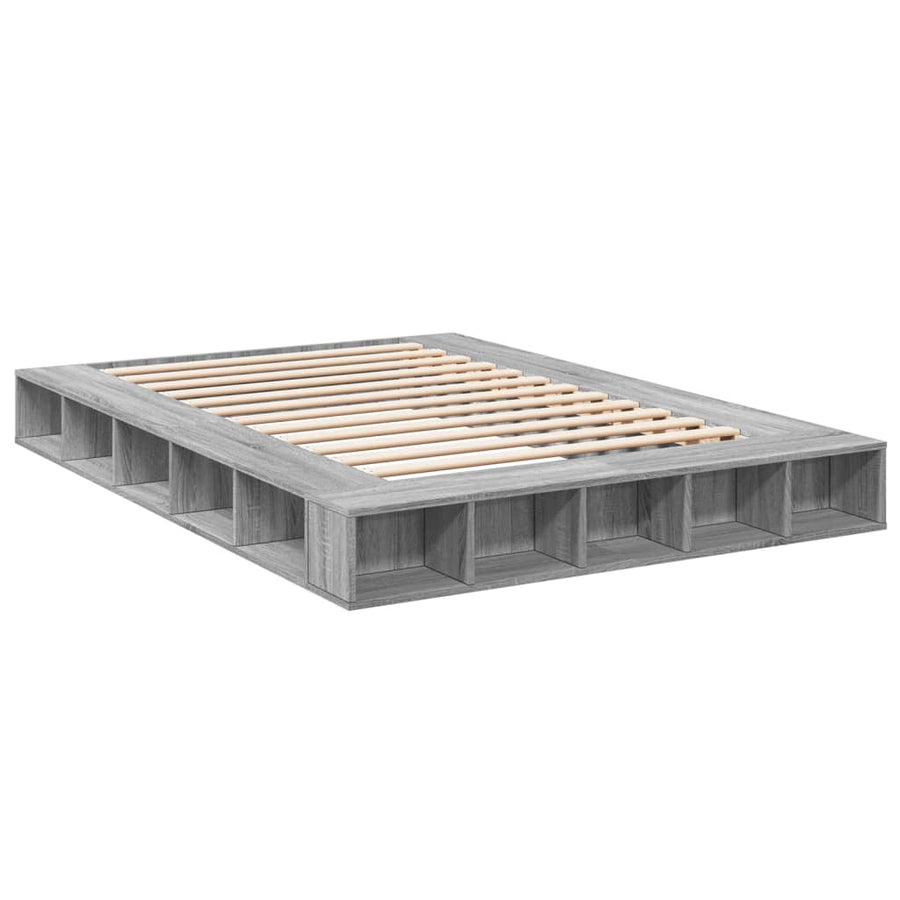 Bedframe bewerkt hout grijs sonoma eikenkleurig 150x200 cm
