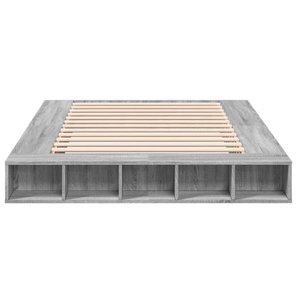 Bedframe bewerkt hout grijs sonoma eikenkleurig 150x200 cm