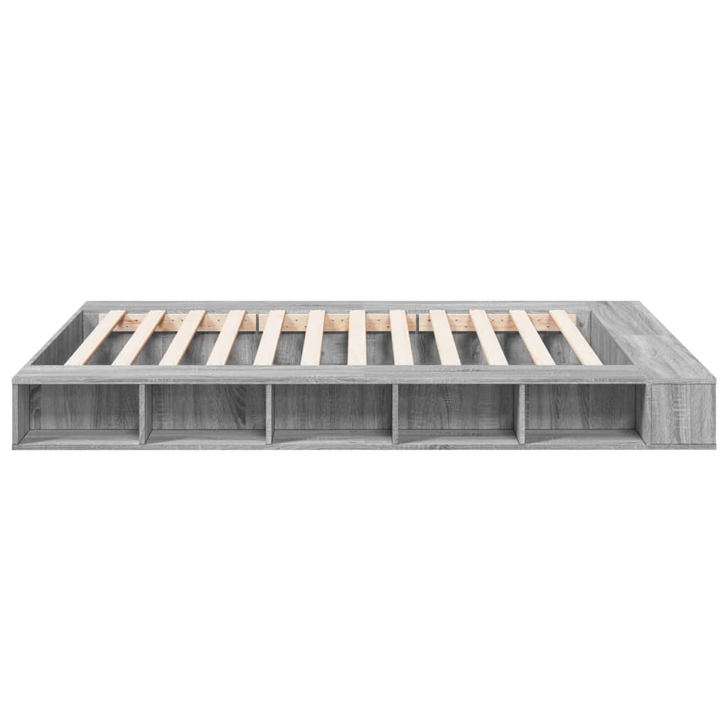 Bedframe bewerkt hout grijs sonoma eikenkleurig 150x200 cm