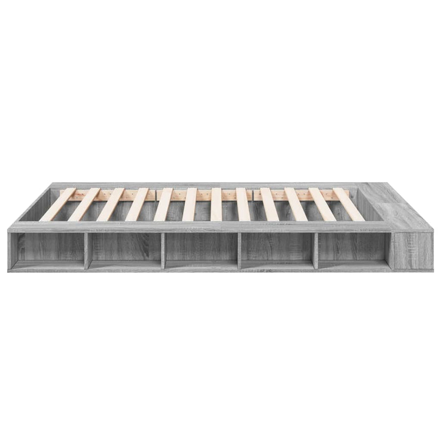 Bedframe bewerkt hout grijs sonoma eikenkleurig 150x200 cm