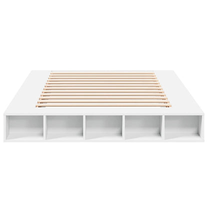 Bedframe bewerkt hout wit 140x200 cm