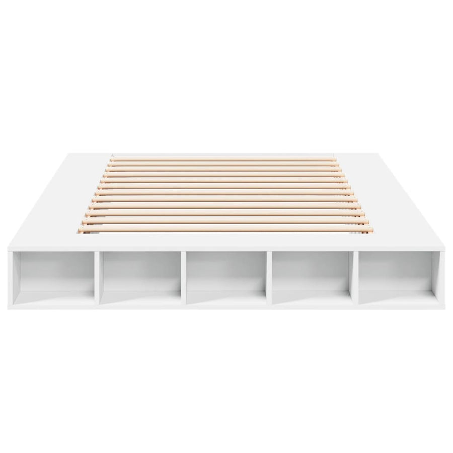 Bedframe bewerkt hout wit 140x200 cm