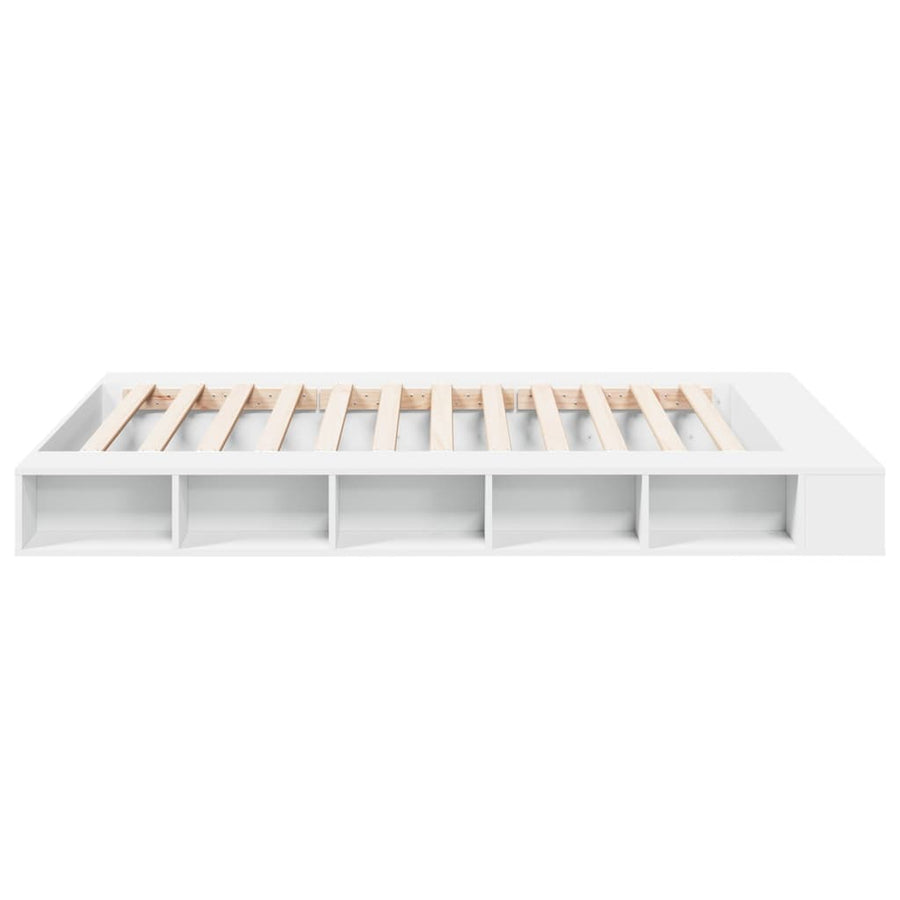 Bedframe bewerkt hout wit 140x200 cm