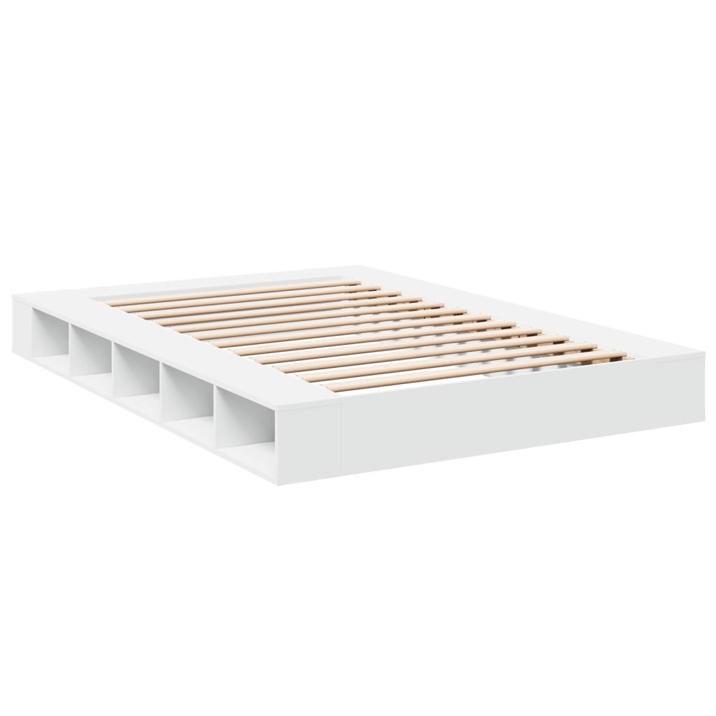 Bedframe bewerkt hout wit 140x200 cm