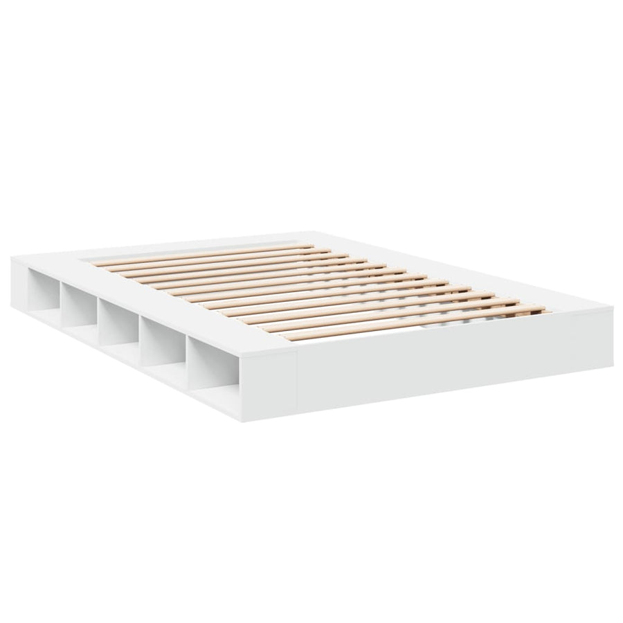 Bedframe bewerkt hout wit 140x200 cm
