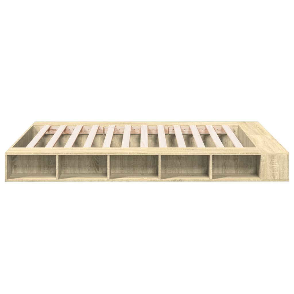 Bedframe bewerkt hout sonoma eikenkleurig 140x200 cm