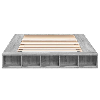 Bedframe bewerkt hout grijs sonoma eikenkleurig 140x200 cm