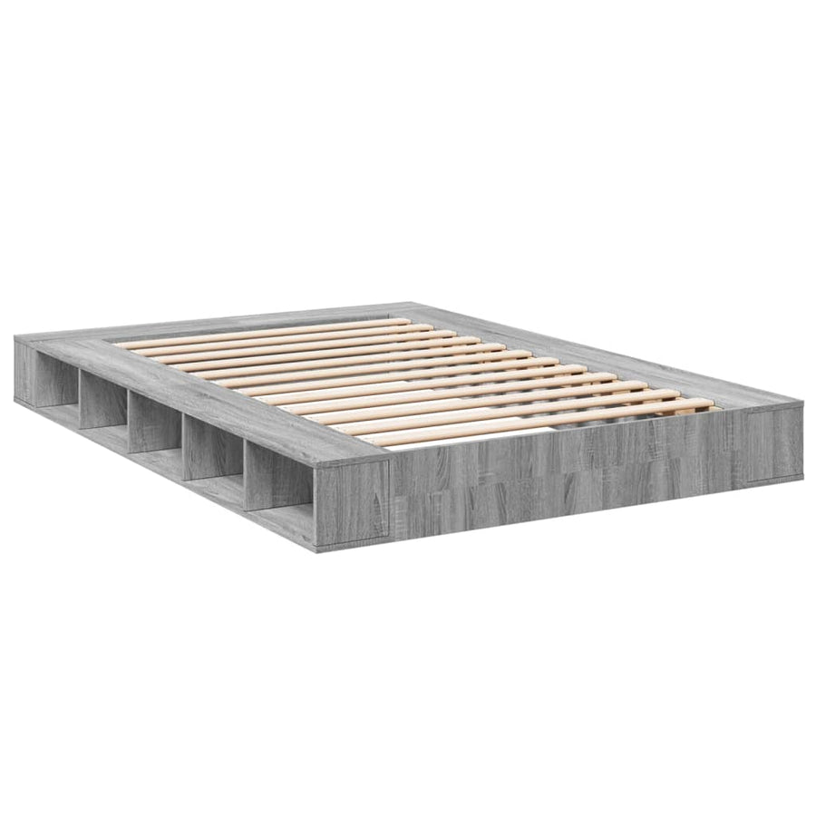 Bedframe bewerkt hout grijs sonoma eikenkleurig 140x200 cm