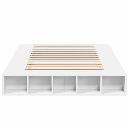 Bedframe LED massief hout wit 120x200 cm