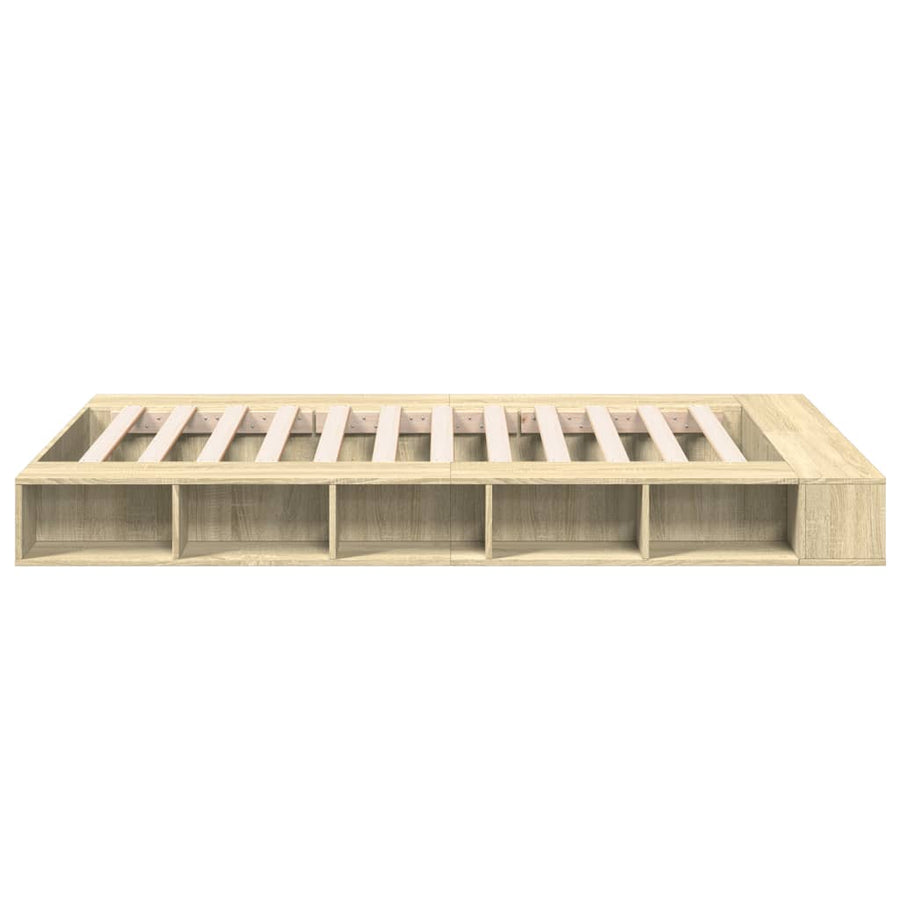 Bedframe bewerkt hout sonoma eikenkleurig 120x200 cm