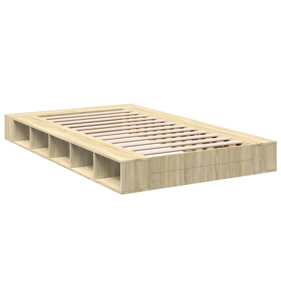 Bedframe bewerkt hout sonoma eikenkleurig 120x200 cm