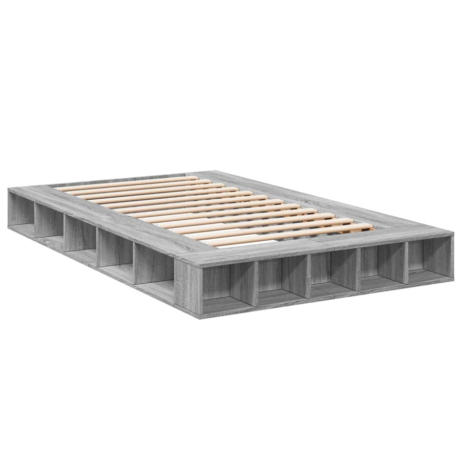 Bedframe bewerkt hout grijs sonoma eikenkleurig 140x190 cm