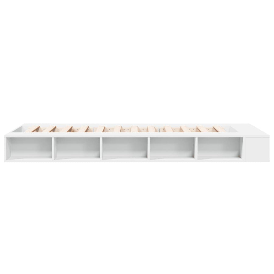 Bedframe bewerkt hout wit 100x200 cm