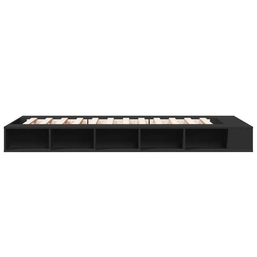 Bedframe bewerkt hout zwart 100x200 cm