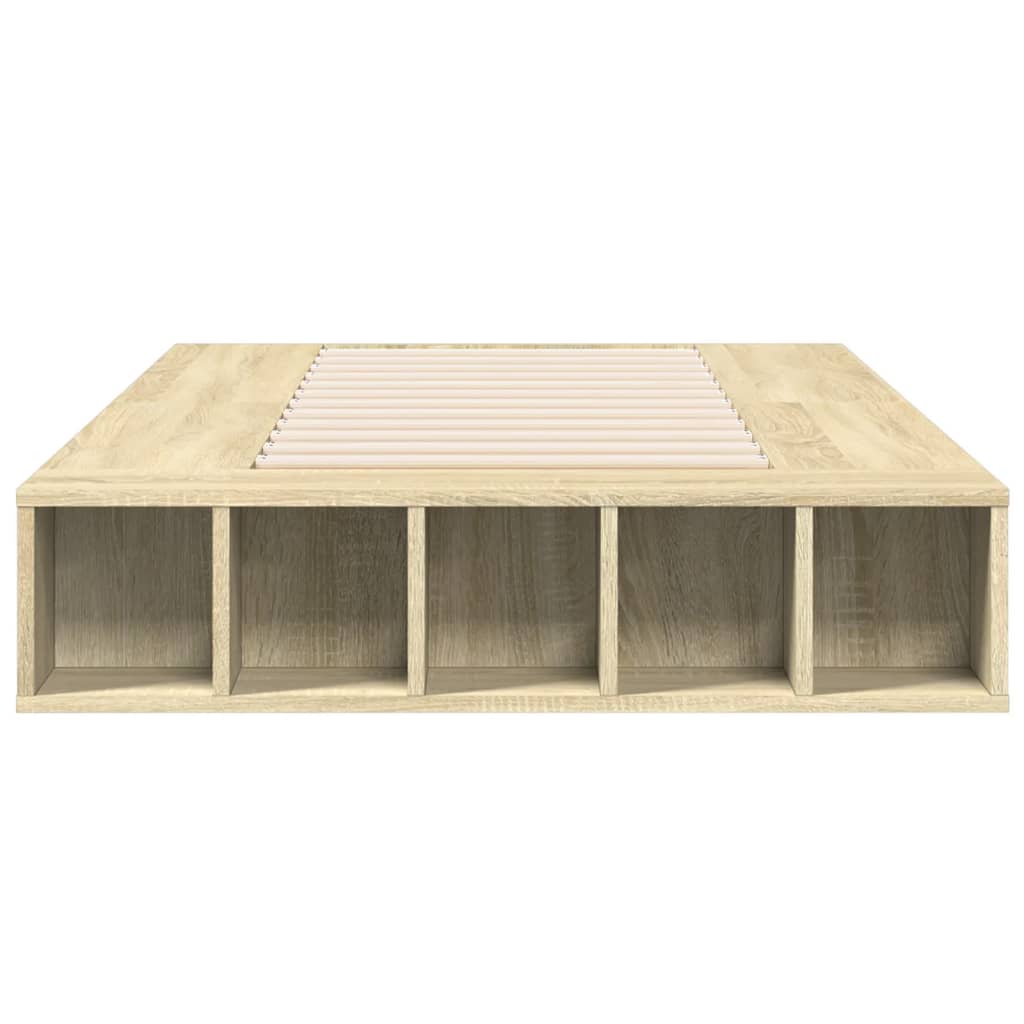 Bedframe bewerkt hout sonoma eikenkleurig 100x200 cm