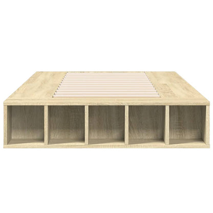 Bedframe bewerkt hout sonoma eikenkleurig 100x200 cm