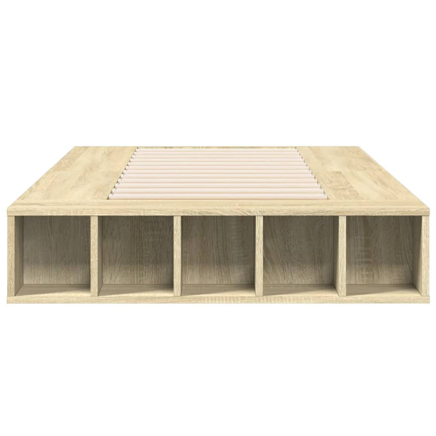 Bedframe bewerkt hout sonoma eikenkleurig 100x200 cm