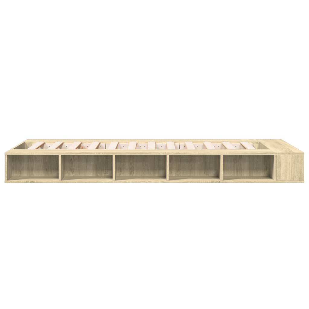 Bedframe bewerkt hout sonoma eikenkleurig 100x200 cm