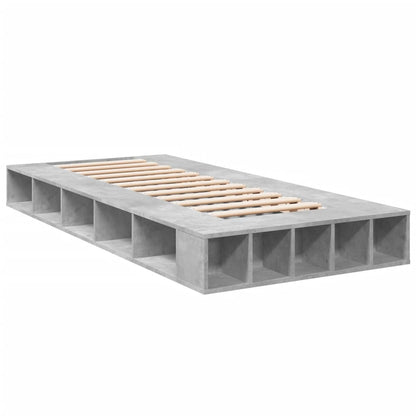 Bedframe bewerkt hout betongrijs 100x200 cm