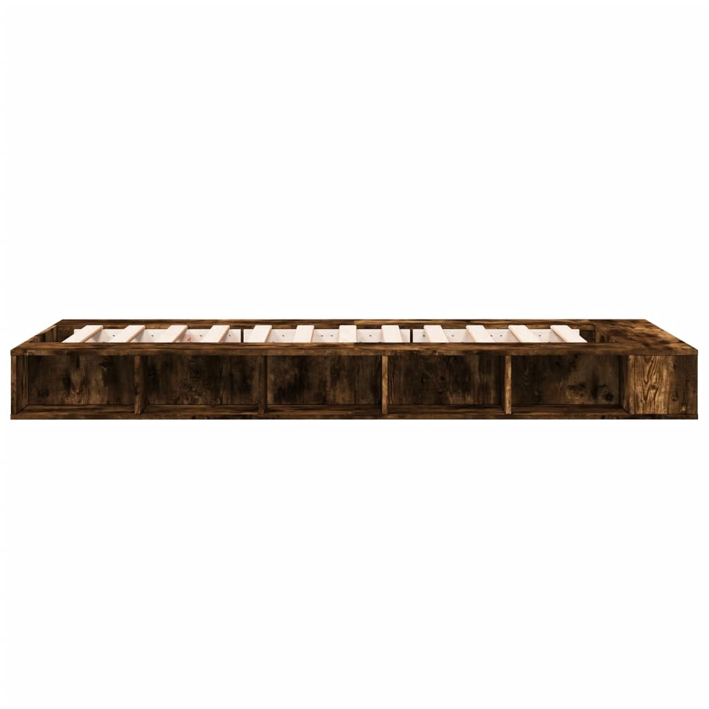 Bedframe bewerkt hout gerookt eikenkleurig 100x200 cm