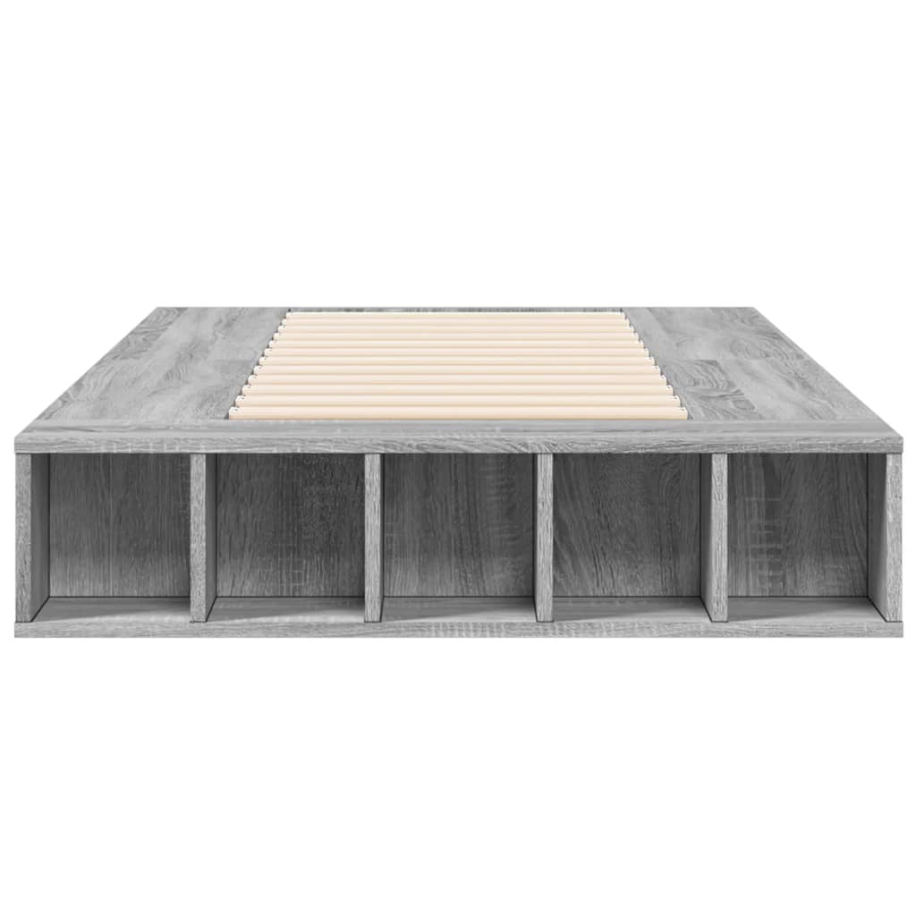 Bedframe bewerkt hout grijs sonoma eikenkleurig 100x200 cm