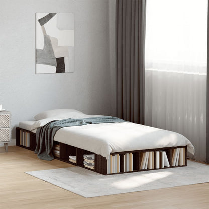 Bedframe bewerkt hout bruin eikenkleur 100x200 cm