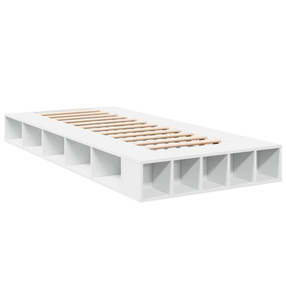 Bedframe bewerkt hout wit 90x200 cm
