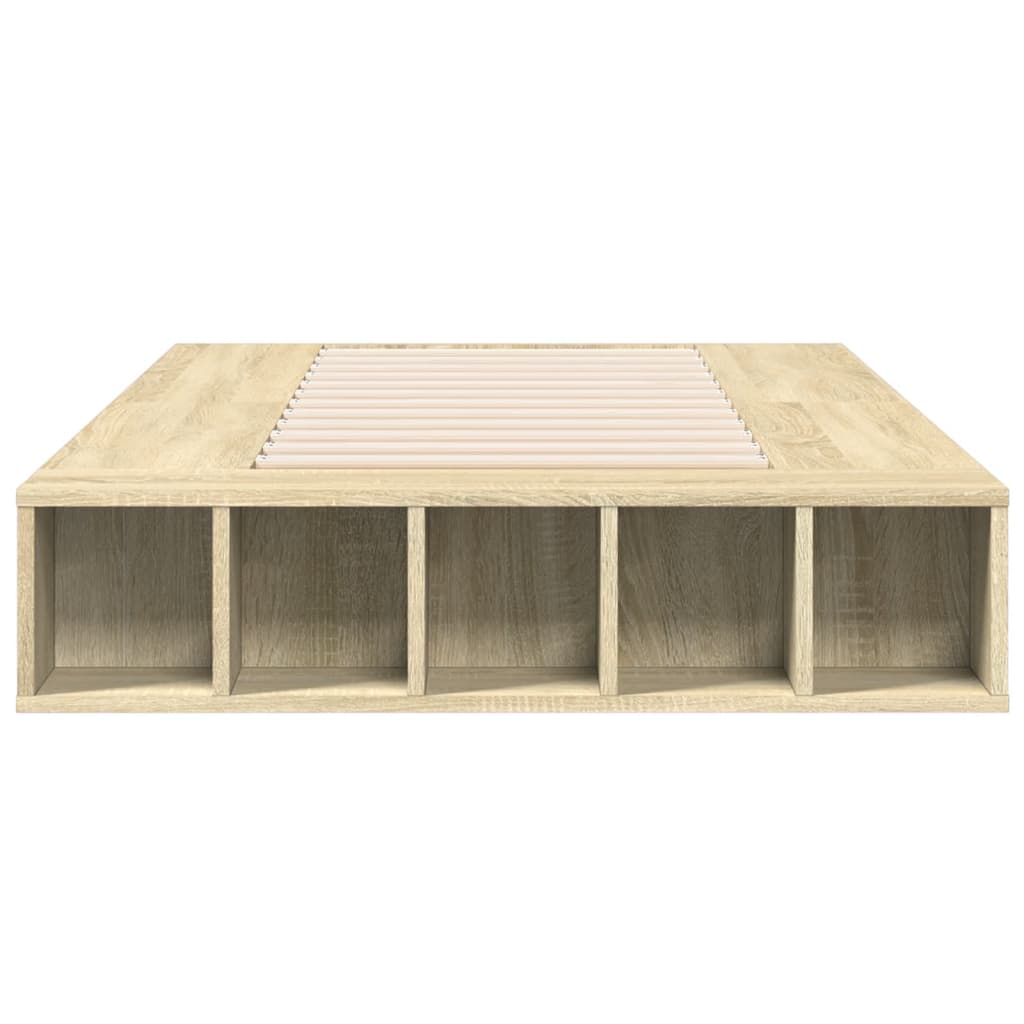 Bedframe bewerkt hout sonoma eikenkleurig 90x200 cm