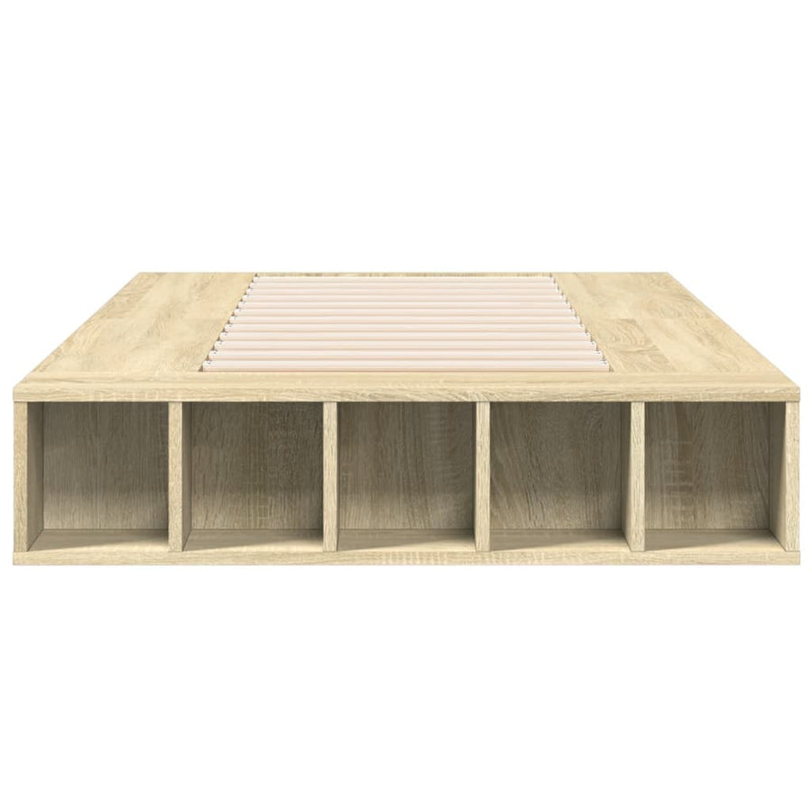 Bedframe bewerkt hout sonoma eikenkleurig 90x200 cm