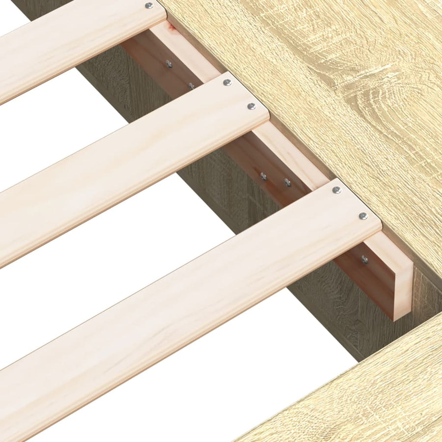 Bedframe bewerkt hout sonoma eikenkleurig 90x200 cm