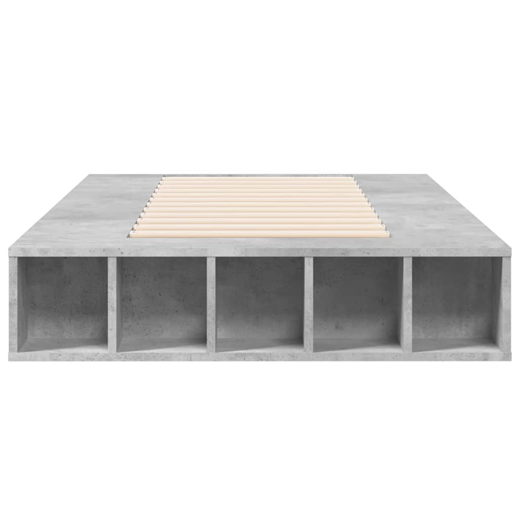 Bedframe bewerkt hout betongrijs 90x200 cm