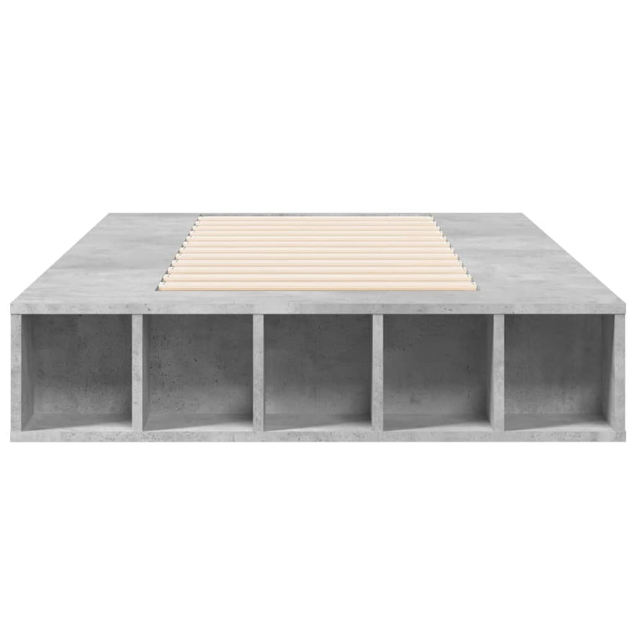 Bedframe bewerkt hout betongrijs 90x200 cm