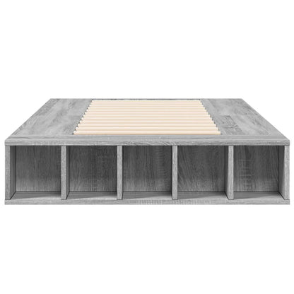 Bedframe bewerkt hout grijs sonoma eikenkleurig 90x200 cm
