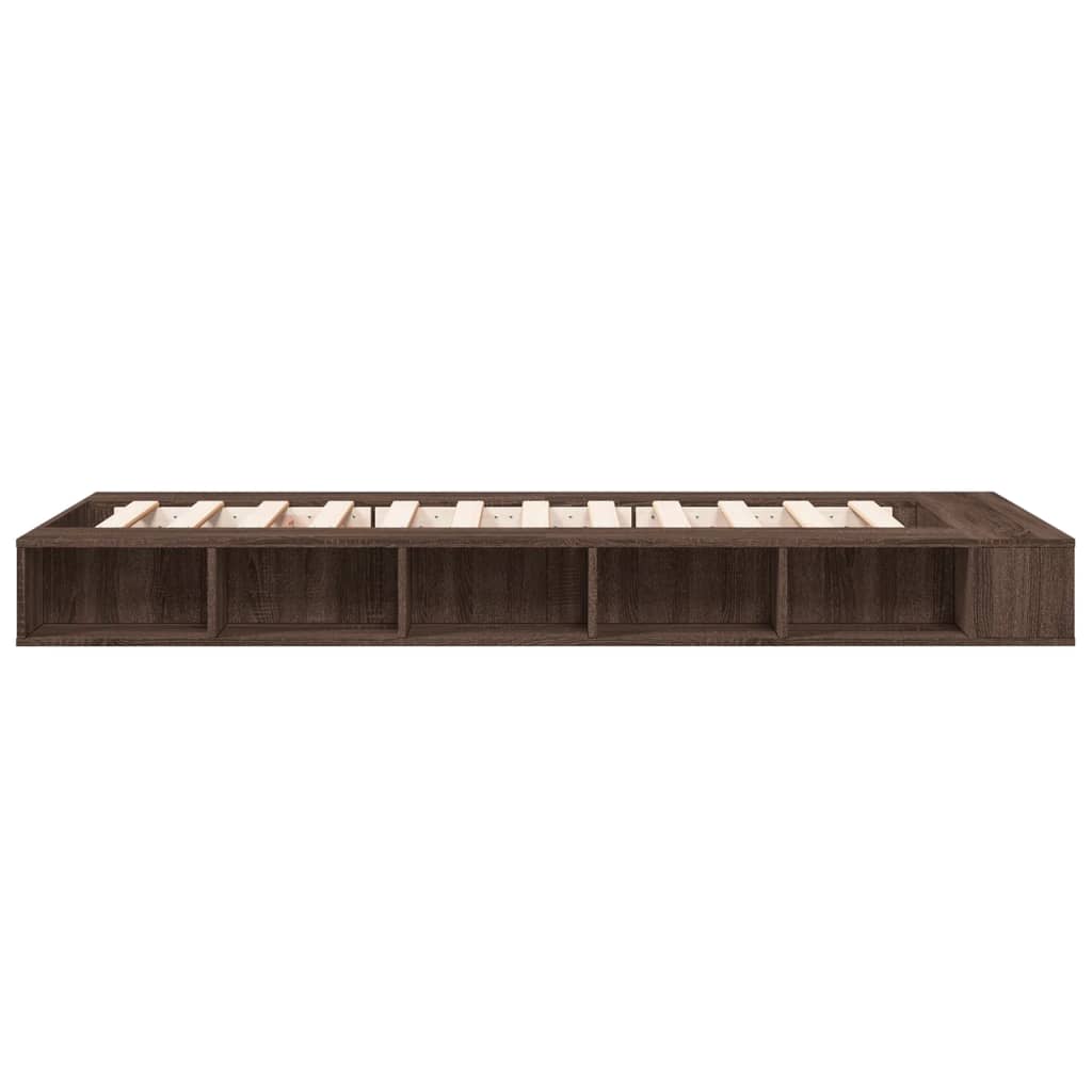 Bedframe bewerkt hout bruin eikenkleur 90x200 cm