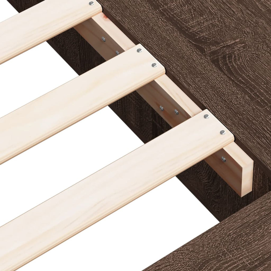 Bedframe bewerkt hout bruin eikenkleur 90x200 cm