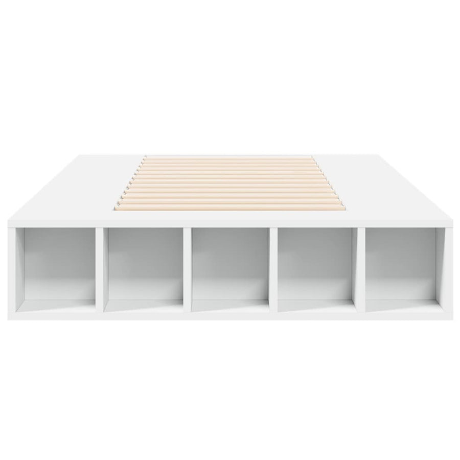 Bedframe bewerkt hout wit 90x190 cm
