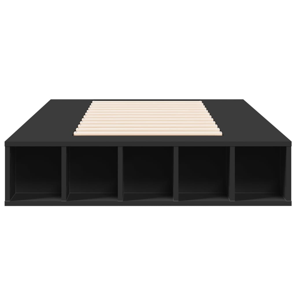 Bedframe bewerkt hout zwart 90x190 cm