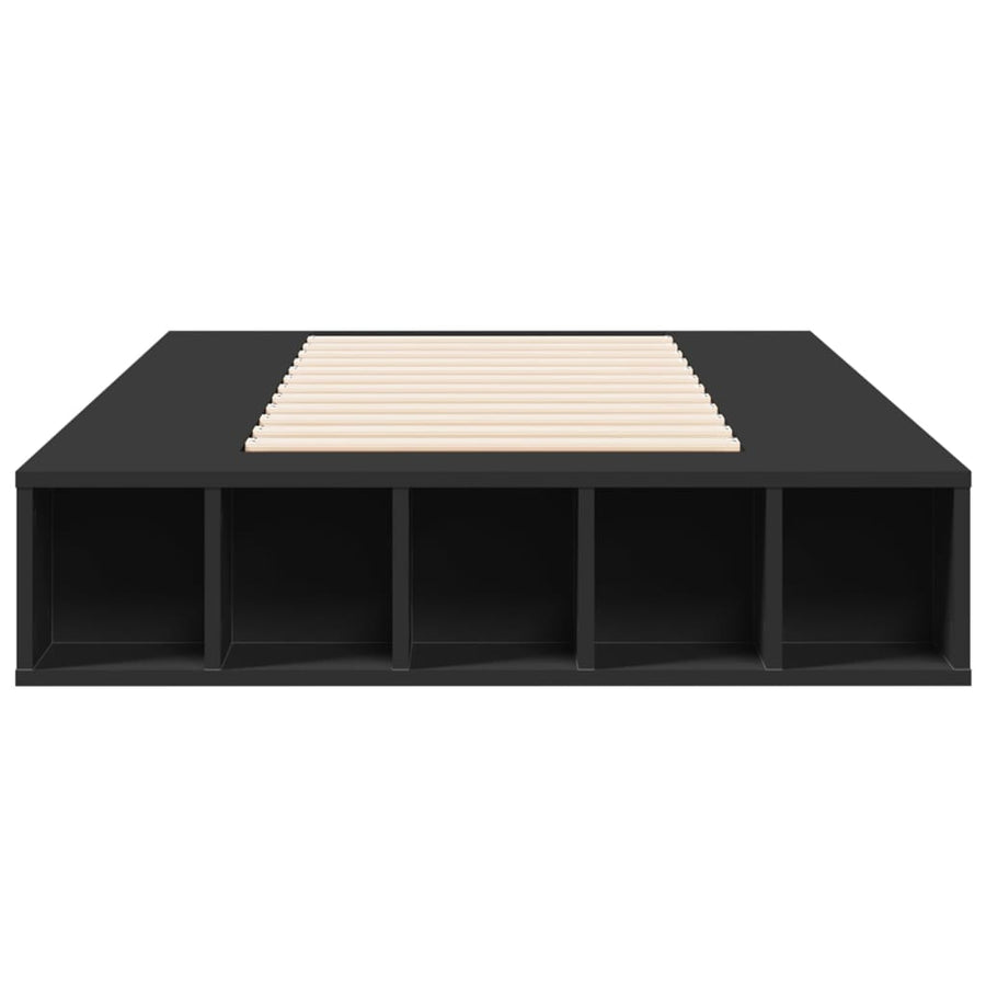 Bedframe bewerkt hout zwart 90x190 cm